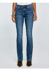 Big-Star - Jeansy damskie granatowe Adela Bootcut 536. Okazja: na co dzień. Stan: podwyższony. Kolor: niebieski. Styl: klasyczny, retro, casual