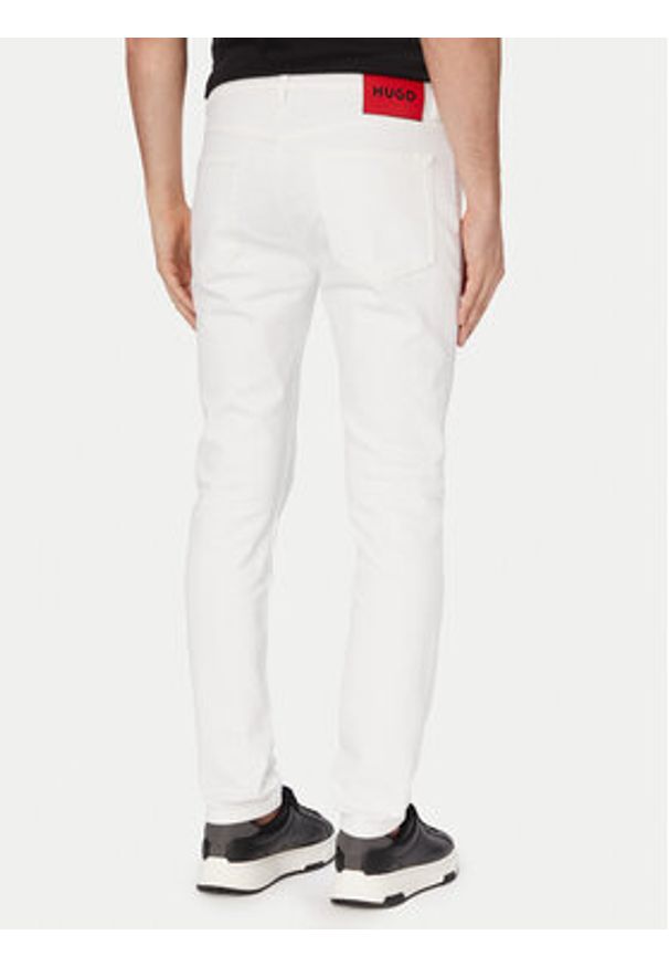 HUGO Jeansy Hugo 734 50556044 Biały Extra Slim Fit. Kolor: biały