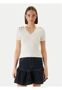 Morgan Bluzka 251-DOMANI Écru Slim Fit. Kolor: kremowy. Materiał: wiskoza #1