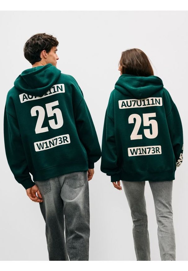 Sinsay - Bluza z kapturem - zielony. Typ kołnierza: kaptur. Kolor: zielony