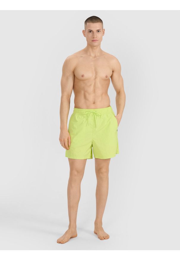 4f - 4F Spodenki plażowe boardshorty męskie - zielone XXL. Kolor: zielony. Materiał: włókno, syntetyk, tkanina, materiał. Długość: krótkie