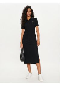 Lacoste Sukienka codzienna EF9129 Czarny Slim Fit. Okazja: na co dzień. Kolor: czarny. Materiał: wiskoza. Typ sukienki: proste. Styl: casual #2