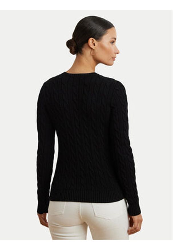 Lauren Ralph Lauren Sweter 200932223001 Czarny Slim Fit. Kolor: czarny. Materiał: bawełna