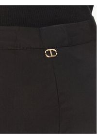 TwinSet - TWINSET Spodnie materiałowe 251TT2094 Czarny Straight Fit. Kolor: czarny. Materiał: bawełna #5