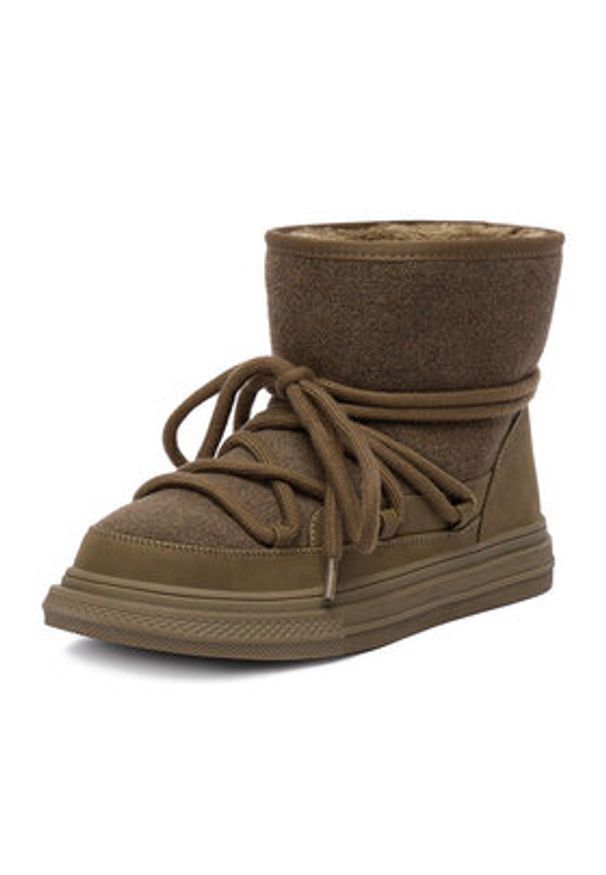 DeeZee Śniegowce DZ-AW08 Khaki. Kolor: brązowy. Materiał: materiał