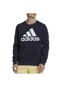 Adidas - Bluza adidas Sportswear Essentials Big Logo HL2298 - granatowa. Typ kołnierza: bez kaptura. Kolor: niebieski. Materiał: bawełna, poliester, tkanina, wiskoza. Wzór: aplikacja. Styl: klasyczny
