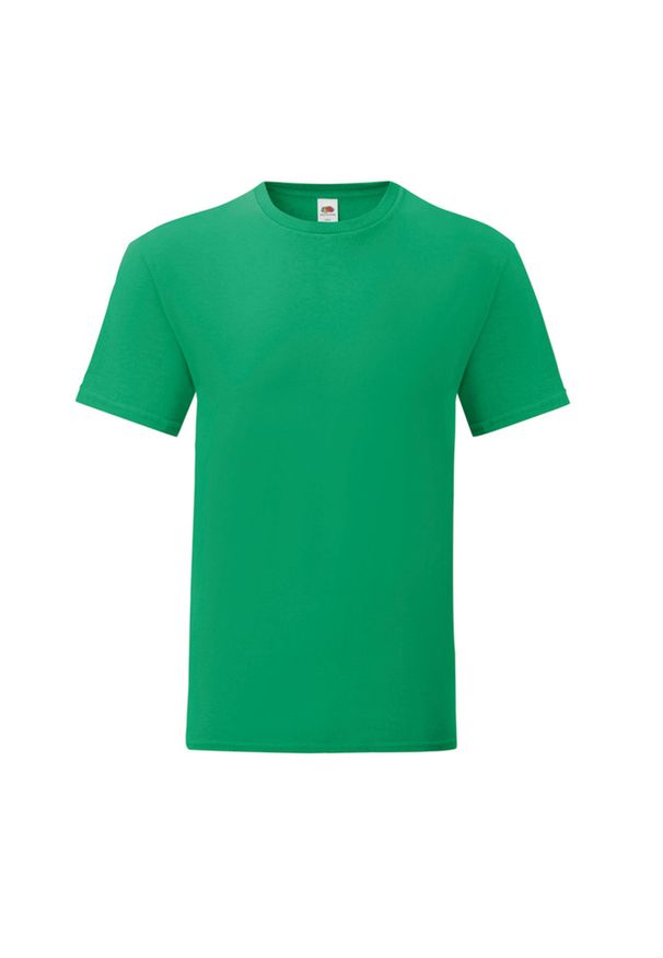 FRUIT OF THE LOOM - Męska Koszulka Iconic 150. Kolor: zielony. Sport: turystyka piesza