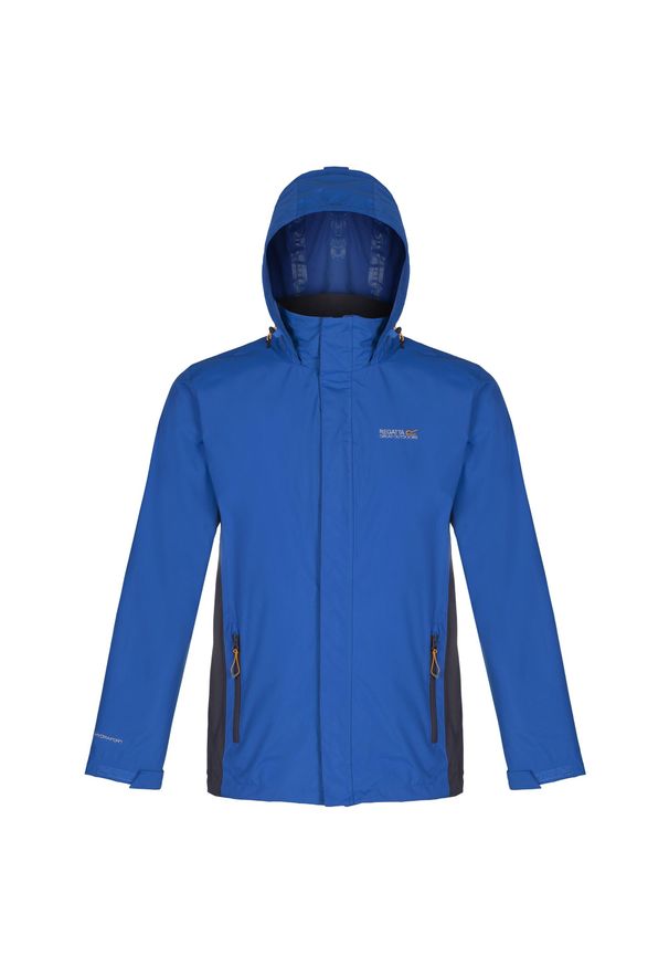 Regatta - Męska Kurtka Przeciwdeszczowa. Kolor: wielokolorowy, niebieski, czarny, zielony. Sport: turystyka piesza