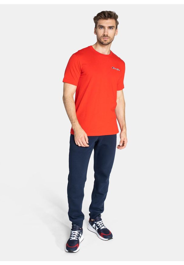 Koszulka męska Champion Organic Cotton Blend Small Script Logo T-Shirt (216480-RS011). Kolor: czerwony. Materiał: materiał
