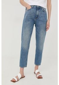 BOSS jeansy damskie high waist. Stan: podwyższony. Kolor: niebieski
