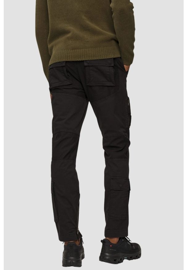 Aeronautica Militare - AERONAUTICA MILITARE Czarne męskie bawełniane bojówki, Rozmiar M. Okazja: na co dzień. Kolor: czarny. Materiał: bawełna. Styl: casual, sportowy