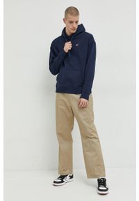 Tommy Jeans bluza bawełniana męska kolor granatowy z kapturem z aplikacją. Typ kołnierza: kaptur. Kolor: niebieski. Materiał: bawełna. Wzór: aplikacja #3