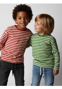 Sinsay - Bawełniana koszulka w paski 2 pack - czerwony. Kolor: czerwony. Materiał: bawełna. Wzór: paski #1