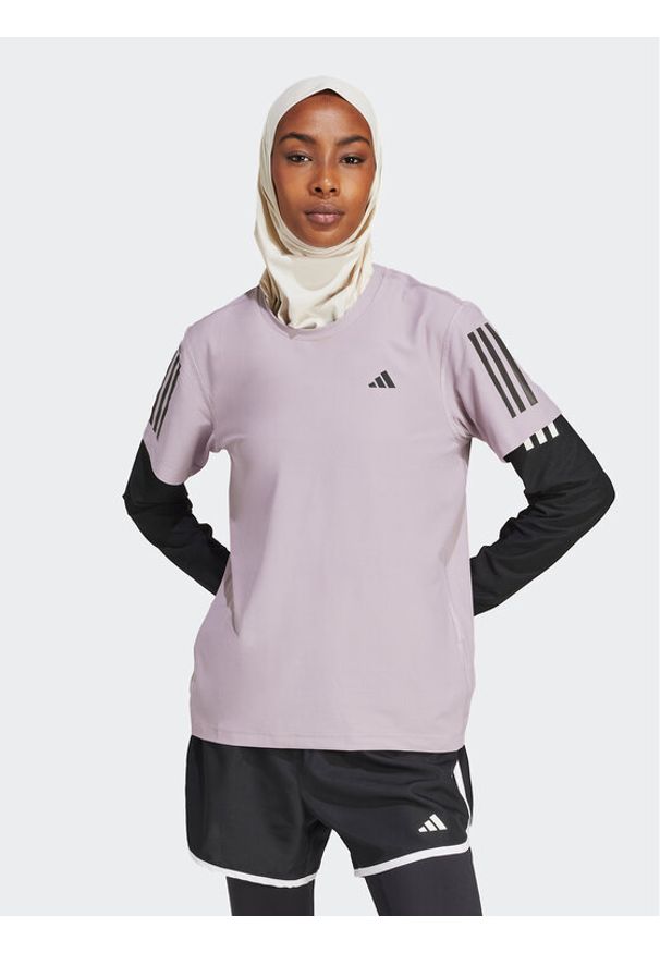 Adidas - adidas Koszulka techniczna Own The Run IN1595 Fioletowy Regular Fit. Kolor: fioletowy. Materiał: syntetyk. Sport: bieganie