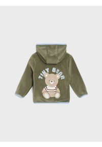 Sinsay - Puszysta kurtka z aplikacją misia na plecach - khaki. Kolekcja: plus size. Kolor: brązowy. Wzór: aplikacja #1