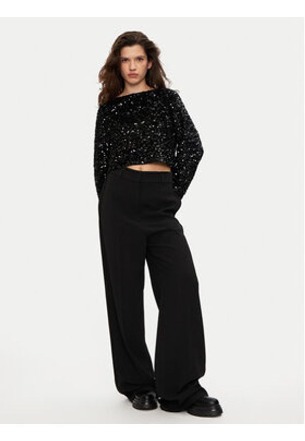 JDY Bluzka Sara 15337655 Czarny Regular Fit. Kolor: czarny. Materiał: syntetyk