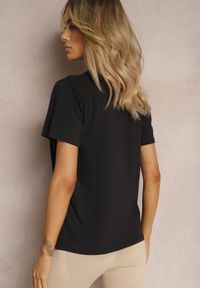 Renee - Czarna Koszulka T-shirt z Bawełny Radovida. Okazja: na co dzień. Kolor: czarny. Materiał: bawełna. Styl: casual, elegancki #3