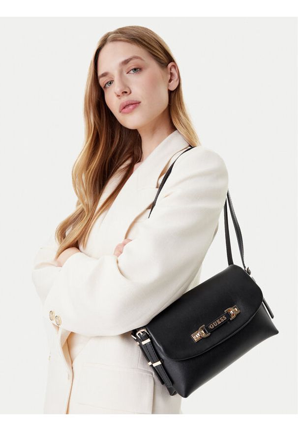 Guess Torebka Lefia HWBG96 44190 Czarny. Kolor: czarny. Materiał: skórzane