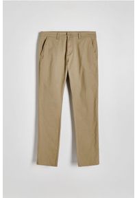 Reserved - Spodnie chino slim fit - beżowy. Kolor: beżowy. Materiał: bawełna