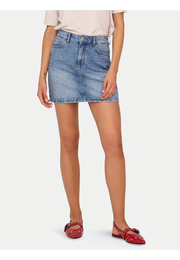 only - ONLY Spódnica jeansowa Stella 15339630 Niebieski Regular Fit. Kolor: niebieski. Materiał: jeans