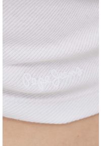 Pepe Jeans t-shirt Alexa damski kolor biały. Kolor: biały. Materiał: dzianina, prążkowany #2