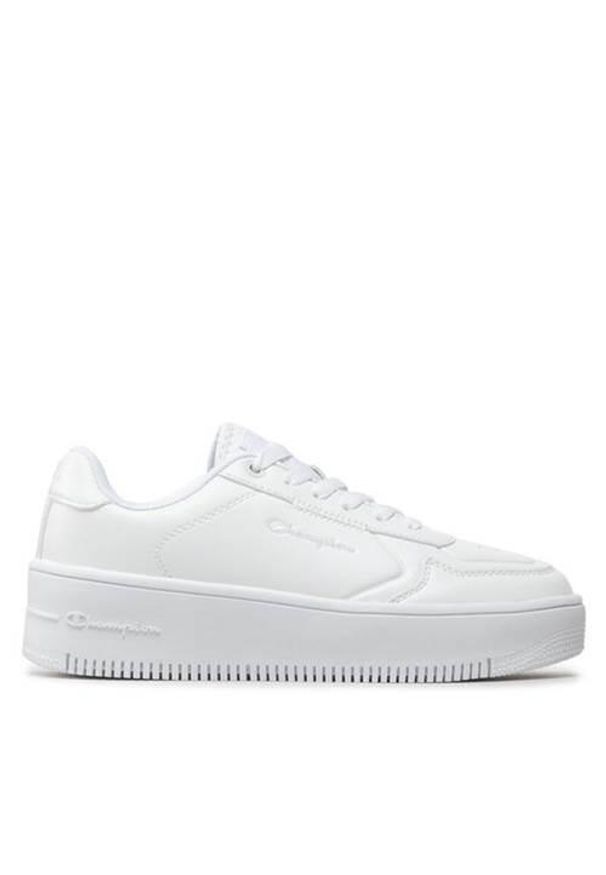 Buty do chodzenia damskie Champion Rebound Platform. Okazja: na co dzień. Zapięcie: sznurówki. Kolor: biały. Materiał: syntetyk, materiał. Szerokość cholewki: normalna. Obcas: na platformie. Sport: turystyka piesza