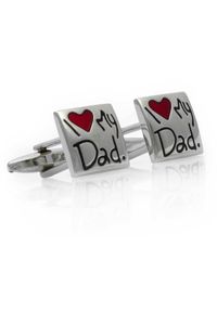 Modini - Srebrne spinki do mankietów - I love my Dad A226. Kolor: srebrny #1