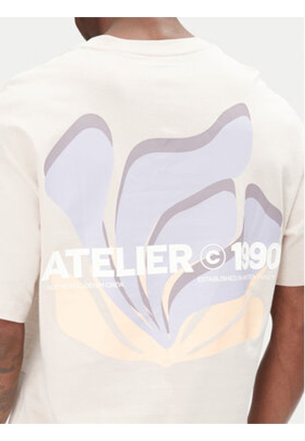 Jack & Jones T-Shirt Ames 12268471 Beżowy Relaxed Fit. Kolor: beżowy. Materiał: bawełna