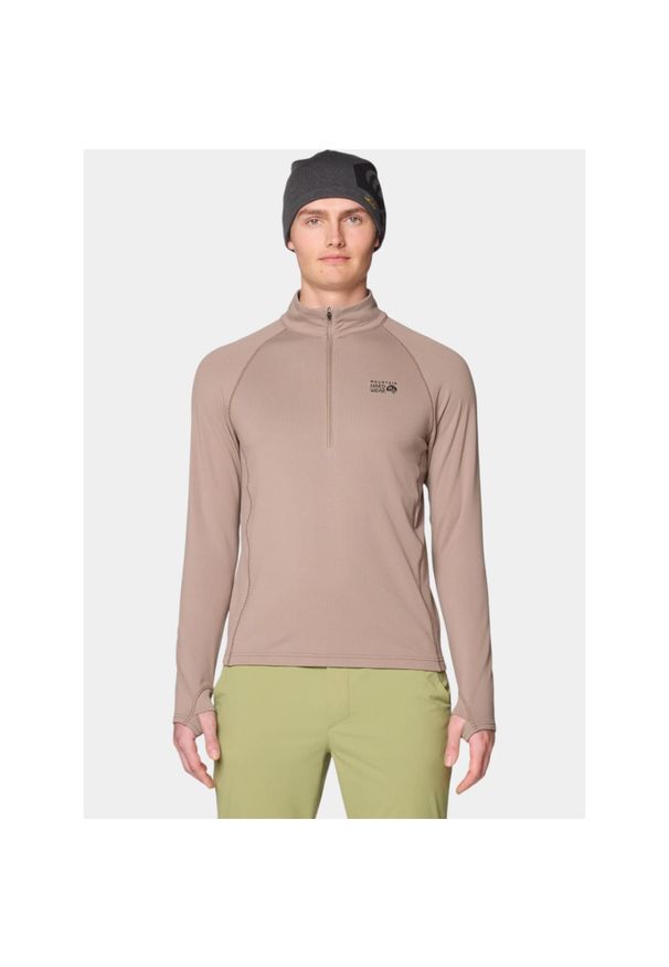 MOUNTAIN HARDWEAR - Sweter Męski Mountain Hardwear Crater Lake Heavyweight. Kolor: beżowy. Materiał: polar. Sport: turystyka piesza