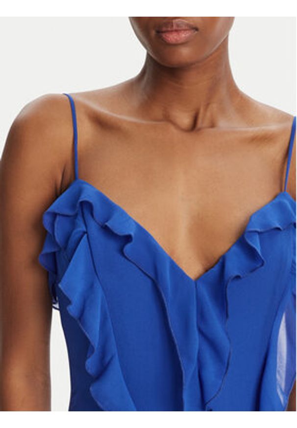 BARDOT - Bardot Sukienka wieczorowa Veris Ruffle 60007DB Niebieski Regular Fit. Kolor: niebieski. Materiał: syntetyk. Styl: wizytowy