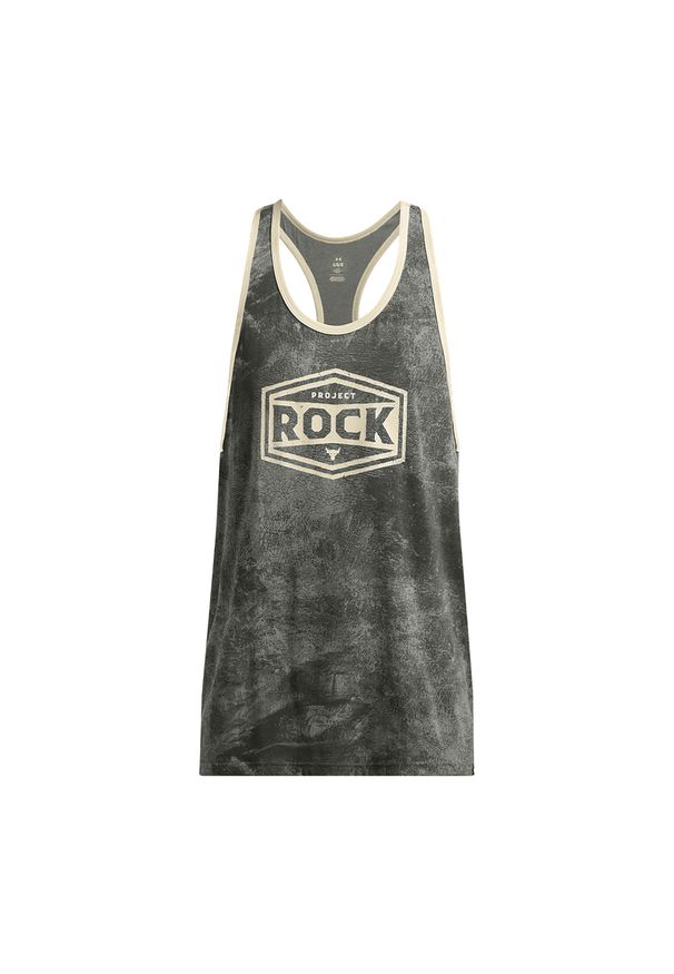 Tank top treningowy męski Under Armour Project Rock Racer. Kolor: zielony