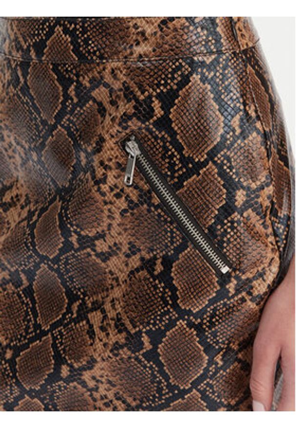 only - ONLY Spódnica z imitacji skóry Paris 15365493 Brązowy Slim Fit. Kolor: brązowy. Materiał: skóra
