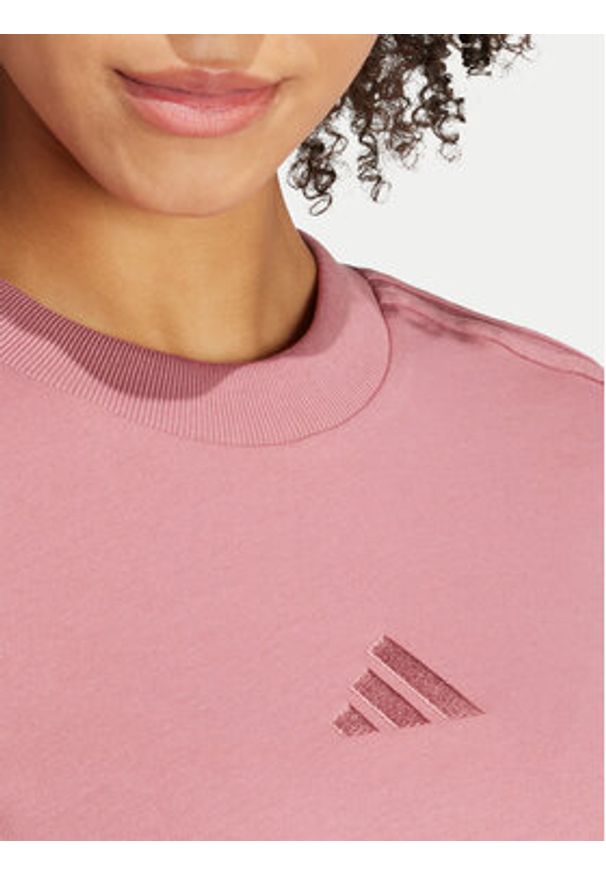 Adidas - adidas T-Shirt ALL SZN 3-Stripes IY6849 Różowy Slim Fit. Kolor: różowy. Materiał: bawełna