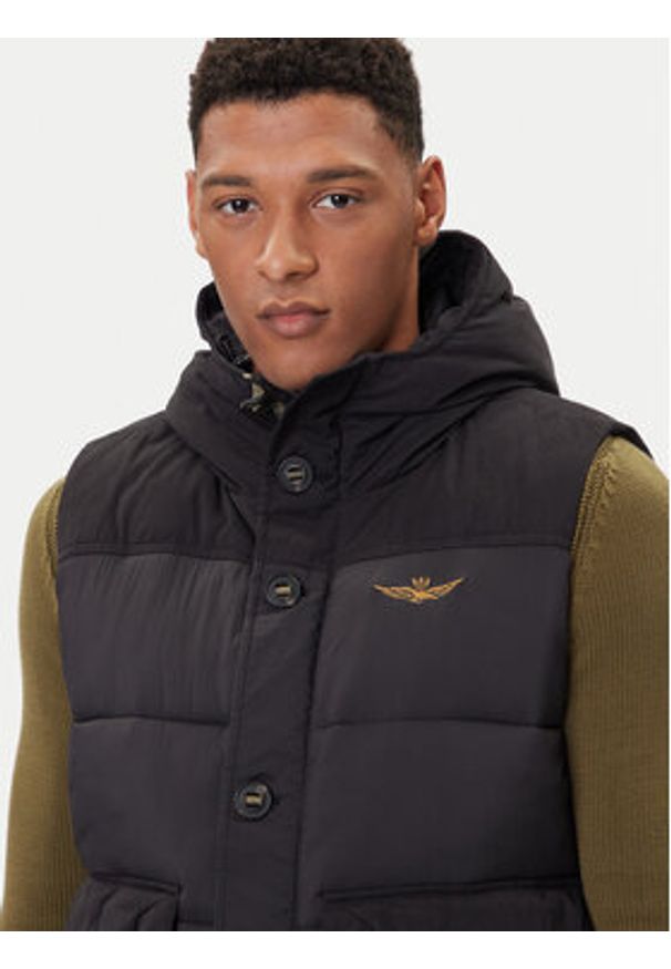 Aeronautica Militare Kamizelka 252AB3017UCT04211 Czarny Regular Fit. Kolor: czarny. Materiał: syntetyk