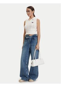 Tommy Jeans Sweter DW0DW22318 Biały Regular Fit. Kolor: biały. Materiał: bawełna #5