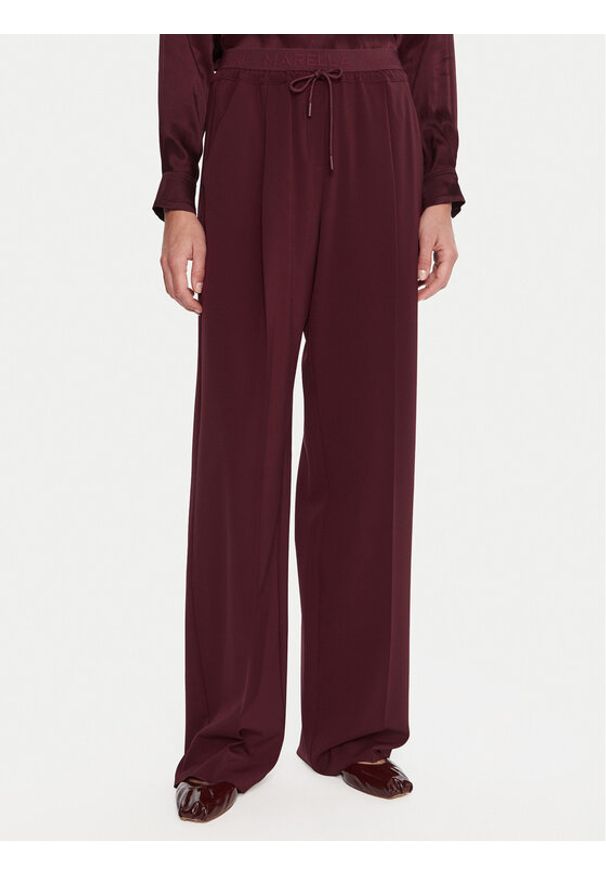 Marella Spodnie materiałowe Vanto 2523136065 Bordowy Regular Fit. Kolor: czerwony. Materiał: syntetyk