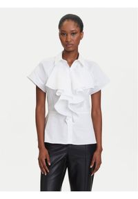 Karl Lagerfeld - KARL LAGERFELD Koszula A3W11035 Biały Regular Fit. Typ kołnierza: dekolt w karo. Kolor: biały. Materiał: bawełna
