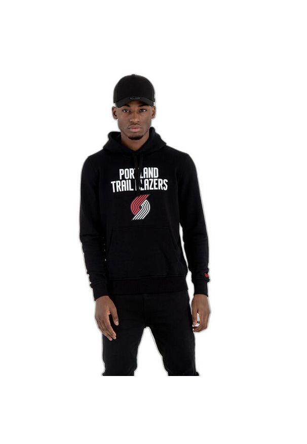 New Era - Bluza z kapturem Portland Trail Blazers NBA. Typ kołnierza: kaptur. Kolor: czarny