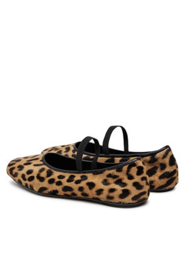 Tory Burch Baleriny Runway Ballet 165476 Brązowy. Kolor: brązowy. Materiał: skóra