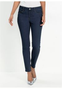 bonprix - Dżinsy Skinny mid waist. Kolor: niebieski