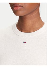 Tommy Jeans Sweter Essential DW0DW19336 Beżowy Regular Fit. Kolor: beżowy. Materiał: bawełna #5