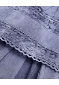 LOVE SHACK FANCY - Krótka spódnica Raffle. Kolor: niebieski. Materiał: bawełna, koronka. Długość: krótkie. Wzór: aplikacja, koronka #2