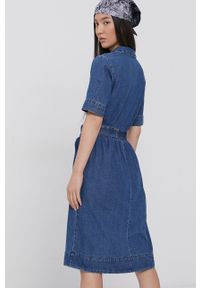JDY - Jacqueline de Yong Sukienka jeansowa mini rozkloszowana. Kolor: niebieski. Materiał: jeans. Długość rękawa: krótki rękaw. Typ sukienki: rozkloszowane. Długość: mini #5
