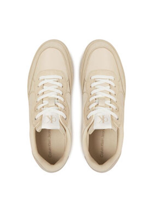 Calvin Klein Jeans Sneakersy Classic Cupsole Mg Wmm YM0YM01153 Beżowy. Kolor: beżowy. Materiał: skóra