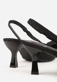 Born2be - Czarne Sandały na Kaczuszce z Noskiem w Szpic z Kokardą Nephoo. Okazja: na co dzień, na ślub cywilny, na wesele, na imprezę. Zapięcie: pasek. Kolor: czarny. Obcas: na szpilce. Styl: casual, elegancki, wizytowy #8