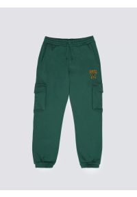 Big-Star - Spodnie chłopięce dresowe cargo khaki Cargir 304. Kolor: zielony. Materiał: dresówka. Wzór: haft #6