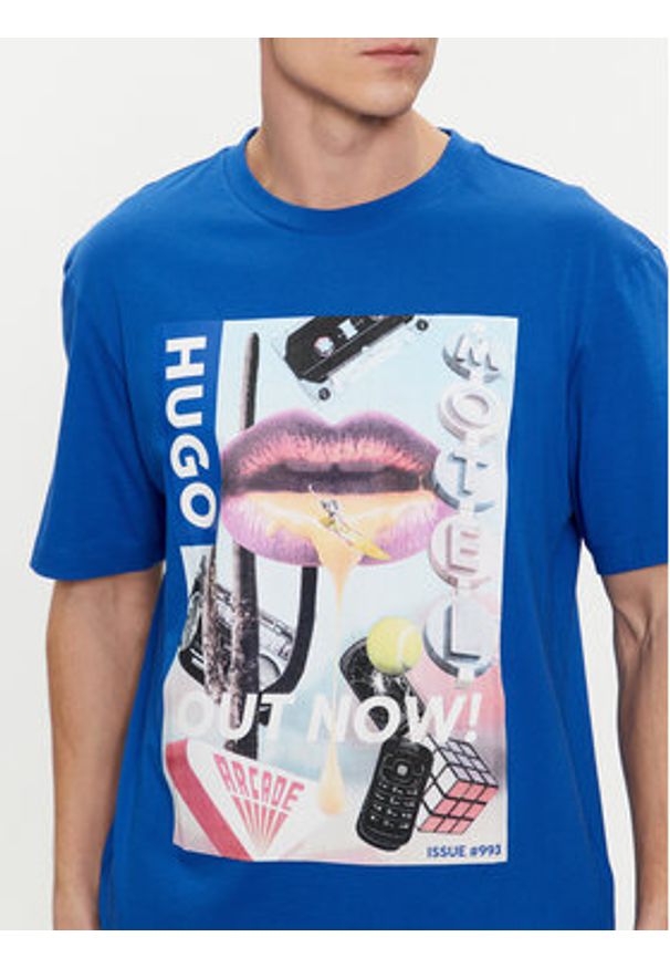 Hugo T-Shirt Narcado 50513316 Niebieski Relaxed Fit. Kolor: niebieski. Materiał: bawełna