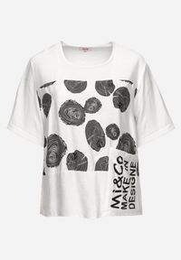 Born2be - Biały Bawełniany T-shirt z Nadrukiem i Kieszonką Lovelina. Kolor: biały. Materiał: bawełna. Wzór: nadruk. Styl: klasyczny, elegancki #5