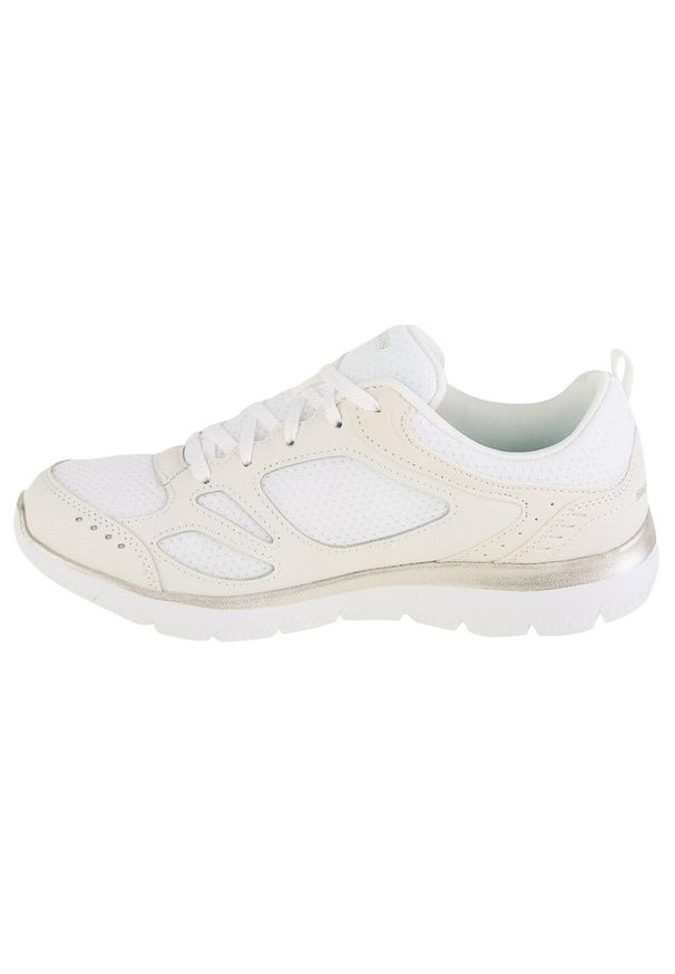 skechers - Buty sportowe Sneakersy damskie, Skechers Summits Suited. Kolor: biały. Materiał: syntetyk, tkanina, materiał. Model: Skechers Sport. Sport: turystyka piesza