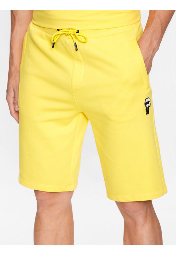 Karl Lagerfeld - Szorty sportowe KARL LAGERFELD. Kolor: żółty. Materiał: bawełna. Styl: sportowy